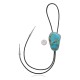 Handmade Certified Authentic Navajo .925 Sterling Silver Native American Natural Turquoise Bolo Tie 34205