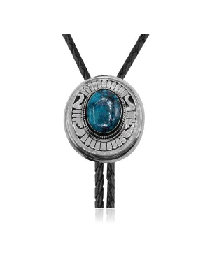 Handmade Certified Authentic Navajo .925 Sterling Silver Native American Natural Turquoise Bolo Tie 34206 Handmade Certified Authentic Navajo .925 Sterling Silver Native American Natural Turquoise Bolo Tie 34206