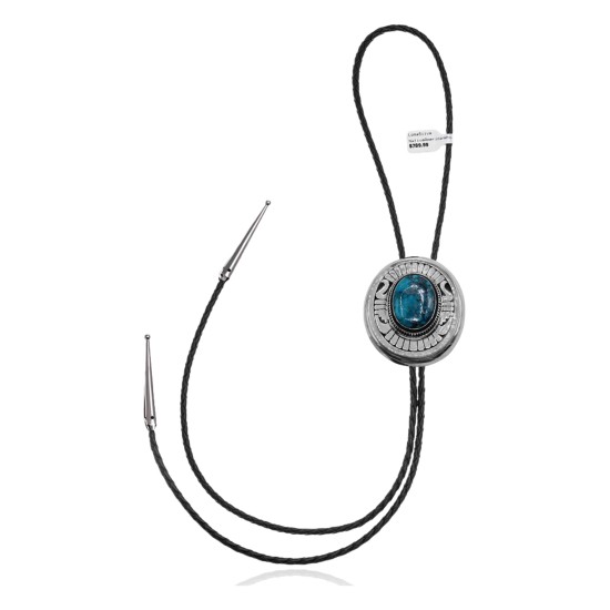 Handmade Certified Authentic Navajo .925 Sterling Silver Native American Natural Turquoise Bolo Tie 34206 Handmade Certified Authentic Navajo .925 Sterling Silver Native American Natural Turquoise Bolo Tie 34206