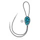 Handmade Certified Authentic Navajo .925 Sterling Silver Native American Natural Turquoise Bolo Tie 34212