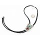 Handmade Certified Authentic Navajo .925 Sterling Silver Natural Turquoise Agate Native American Bolo Tie  24390-1