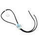 Handmade Certified Authentic Navajo .925 Sterling Silver Natural Turquoise Native American Bolo Tie  24382