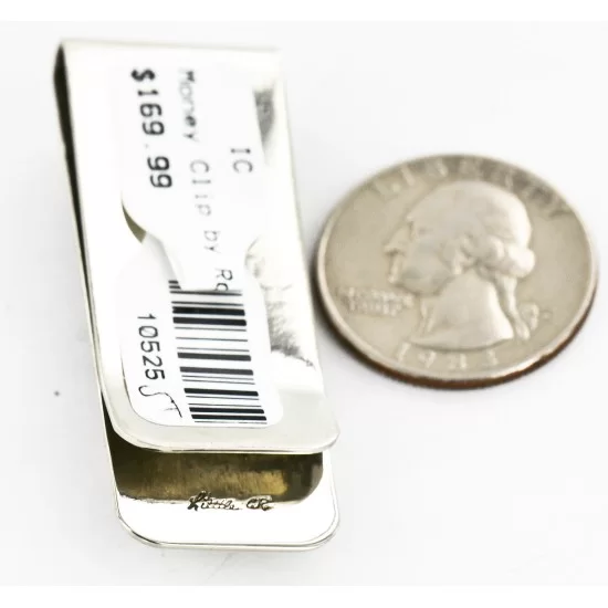 Handmade Certified Authentic Navajo Nickel and .925 Sterling Silver Natural Turquoise Coral Native American Money Clip 10525-5 Handmade Certified Authentic Navajo Nickel and .925 Sterling Silver Natural Turquoise Coral Native American Money Clip 10525-5