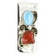 Handmade Certified Authentic Navajo Nickel and .925 Sterling Silver Natural Turquoise Coral Native American Money Clip 10525-6