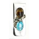 Handmade Certified Authentic Navajo Nickel and .925 Sterling Silver Natural Turquoise Tigers Eye Native American Money Clip 10525-3 Handmade Certified Authentic Navajo Nickel and .925 Sterling Silver Natural Turquoise Tigers Eye Native American Money Clip 10525-3