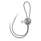 Feather .925 Sterling Silver Certified Authentic Handmade Navajo Native American Natural Turquoise Bolo Tie 34221