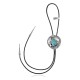 Feather .925 Sterling Silver Certified Authentic Handmade Navajo Native American Natural Turquoise Bolo Tie 34221