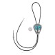 Feather .925 Sterling Silver Certified Authentic Handmade Navajo Native American Natural Turquoise Bolo Tie 34222