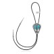 Feather .925 Sterling Silver Certified Authentic Handmade Navajo Native American Natural Turquoise Bolo Tie 34222