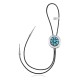 Wave .925 Sterling Silver Certified Authentic Handmade Navajo Native American Natural Turquoise Bolo Tie 34223