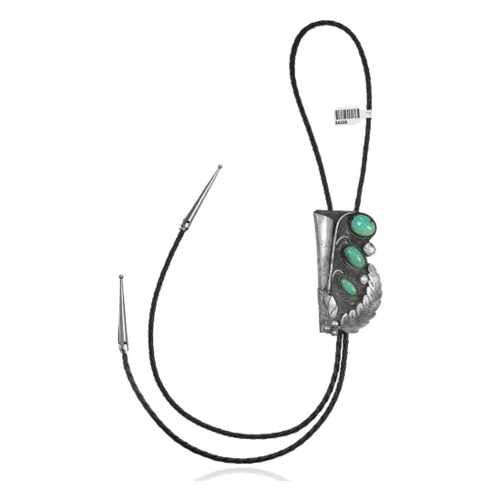 Feather .925 Sterling Silver Certified Authentic Handmade Navajo Native American Natural Turquoise Bolo Tie 34226 Feather .925 Sterling Silver Certified Authentic Handmade Navajo Native American Natural Turquoise Bolo Tie 34226