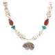 .925 Sterling Silver Certified Authentic Navajo White Howlite Jasper Native American Necklace 750240-4