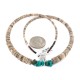 .925 Sterling Silver Certified Authentic Navajo Natural Turquoise Graduated Melon Shell Native American Necklace 750237