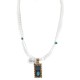 12kt Gold Filled and .925 Sterling Silver Handmade Certified Authentic Navajo Natural Turquoise Lapis Quartz Native American Necklace 15362-750234-2