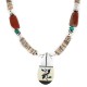 Bird Certified Authentic Navajo .925 Sterling Silver Inlay Natural Turquoise Mother of Pearl Red Jasper Black Onyx Native American Necklace 750238-10