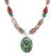 .925 Sterling Silver Certified Authentic Navajo Natural Turquoise Jasper Charoite Native American Necklace 750237-7