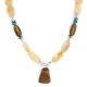 .925 Sterling Silver Certified Authentic Navajo Natural Turquoise Tigers Eye Agate Native American Necklace 750238-1