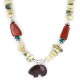 .925 Sterling Silver Certified Authentic Navajo Natural Turquoise Red and Green Jasper Native American Necklace 750238-7