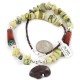 .925 Sterling Silver Certified Authentic Navajo Natural Turquoise Red and Green Jasper Native American Necklace 750238-7