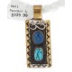 12kt Gold Filled and .925 Sterling Silver Handmade Certified Authentic Navajo Natural Turquoise Lapis Quartz Native American Necklace 15362-750234-2