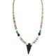 .925 Sterling Silver Arrow Certified Authentic Navajo Natural Turquoise Black Onyx Graduated Melon Shell Native American Necklace 750237-4 .925 Sterling Silver Arrow Certified Authentic Navajo Natural Turquoise Black Onyx Graduated Melon Shell Native American Necklace 750237-4