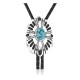 Handmade Certified Authentic Navajo .925 Sterling Silver Native American Natural Turquoise Bolo Tie 34233