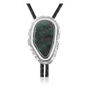 Handmade Certified Authentic Navajo .925 Sterling Silver Native American Natural Turquoise Bolo Tie 34237