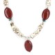 .925 Sterling Silver Certified Authentic Navajo White Howlite Red Jasper Native American Necklace 24514-10