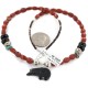 .925 Sterling Silver Certified Authentic Navajo Natural Turquoise Red Jasper Black Onyx Jet Native American Necklace 24511-5