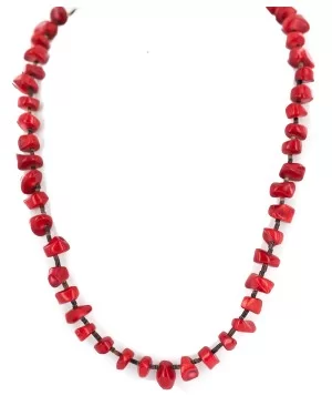 .925 Sterling Silver Certified Authentic Navajo Coral Native American Necklace 24513 .925 Sterling Silver Certified Authentic Navajo Coral Native American Necklace 24513