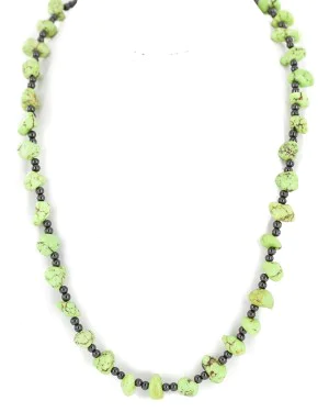 .925 Sterling Silver Certified Authentic Navajo Natural Gaspeite Hematite Native American Necklace 24511-6 .925 Sterling Silver Certified Authentic Navajo Natural Gaspeite Hematite Native American Necklace 24511-6