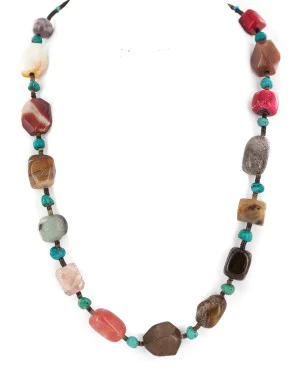 .925 Sterling Silver Certified Authentic Navajo Natural Turquoise Tigers Eye Agate Quartz Amethyst Native American Necklace 24511-4 .925 Sterling Silver Certified Authentic Navajo Natural Turquoise Tigers Eye Agate Quartz Amethyst Native American Necklace 24511-4