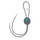 Feather .925 Sterling Silver Certified Authentic Handmade Navajo Native American Natural Turquoise Bolo Tie 34243