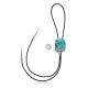 Feather .925 Sterling Silver Certified Authentic Handmade Navajo Native American Natural Turquoise Bolo Tie 34249