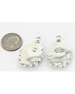 Certified Authentic Handmade Navajo .925 Sterling Silver Dangle Native American Earrings Natural Turquoise 18095-4 Certified Authentic Handmade Navajo .925 Sterling Silver Dangle Native American Earrings Natural Turquoise 18095-4