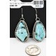 Certified Authentic Handmade Navajo .925 Sterling Silver Dangle Native American Earrings Natural Turquoise 18095-6
