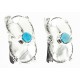 Handmade Certified Authentic Navajo .925 Sterling Silver Natural Turquoise Stud Native American Earrings 17139-2