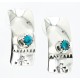 Handmade Certified Authentic Navajo .925 Sterling Silver Natural Turquoise Stud Native American Earrings 18093