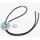 Handmade Nuggets Certified Authentic Navajo .925 Sterling Silver Natural Turquoise Native American Bolo Tie  1205