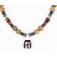 Inlaid Certified Authentic Navajo .925 Sterling Silver Turquoise Coral Jasper Hematite Native American Necklace 750181-1