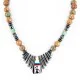 Inlaid Certified Authentic Navajo .925 Sterling Silver Turquoise Jasper Hematite Native American Necklace 750181-2 Inlaid Certified Authentic Navajo .925 Sterling Silver Turquoise Jasper Hematite Native American Necklace 750181-2