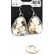 Large Certified Authentic Handmade Navajo .925 Sterling Silver Dangle Native American Earrings Natural White Buffalo 18095-2