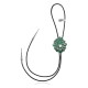 Flower .925 Sterling Silver Certified Authentic Handmade Navajo Native American Natural Turquoise Bolo Tie 34250