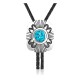 Handmade Certified Authentic Navajo .925 Sterling Silver Native American Natural Turquoise Bolo Tie 34254