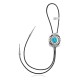 Handmade Certified Authentic Navajo .925 Sterling Silver Native American Natural Turquoise Bolo Tie 34254