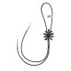 Flower .925 Sterling Silver Certified Authentic Handmade Navajo Native American Natural Turquoise Bolo Tie 34256