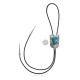 Sun .925 Sterling Silver Certified Authentic Handmade Navajo Native American Natural Turquoise Bolo Tie 34227