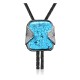 Leaf .925 Sterling Silver Certified Authentic Handmade Navajo Native American Natural Turquoise Bolo Tie 34262