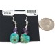 .925 Sterling Silver Hooks Certified Authentic Navajo Natural Turquoise Amethyst Native American Dangle Earrings 18294-21