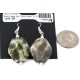 .925 Sterling Silver Hooks Certified Authentic Navajo Natural Abalone Native American Dangle Earrings 18294-19